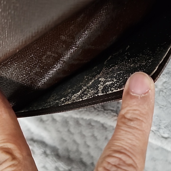 LOUIS VUITTON VINTAGE DAMIER EBENE PORTE TRESOR CANVAS WALLET - Picture 6 of 15